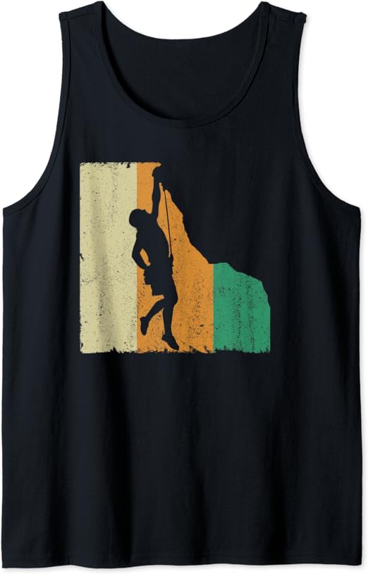 Vintage Retro Rock Climbing Free Climbing Mountain Climbers Tank Top